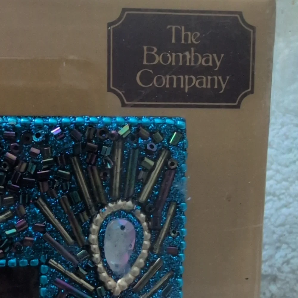 The Bombay Company Y2K Blue Peacock Frame & Trinket Box Set‎ NIP